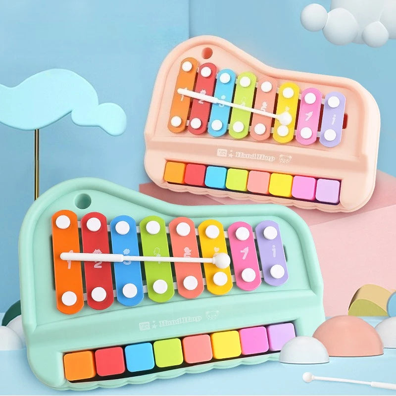 Xilofono Pianoforte 8 Note Giocattolo Musicale Educativo 2 In 1 Con Mazze Per Neonati Strumento Montessori Per Bambini