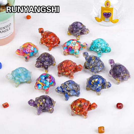 1PC cristallo naturale pietra tartaruga statua Reiki pietra tartaruga figurine amuleto scultura Fengshui per la decorazione dell'home office