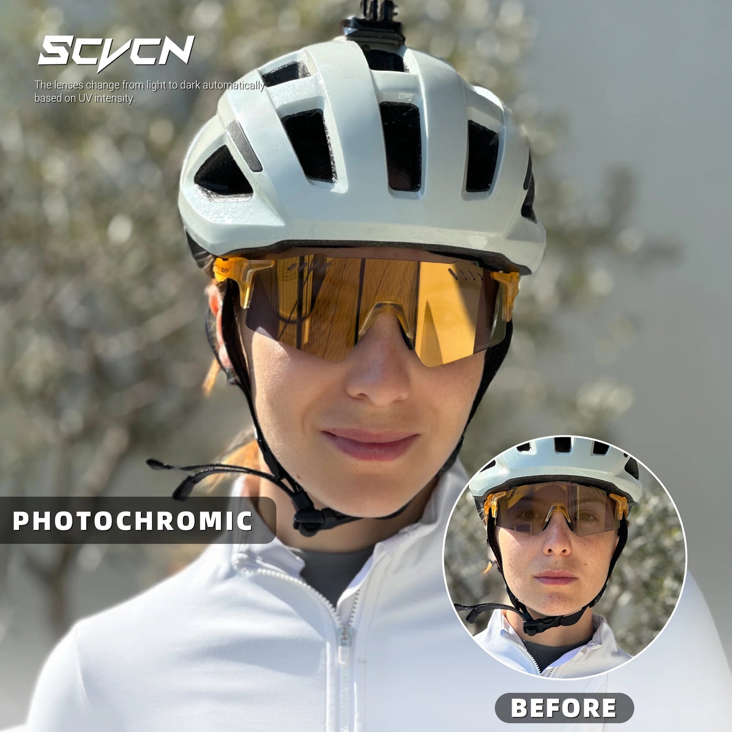 Occhiali Fotocromatici UV400 Per Ciclismo MTB Equitazione All Apertto Multisport Guida Golf Campeggio