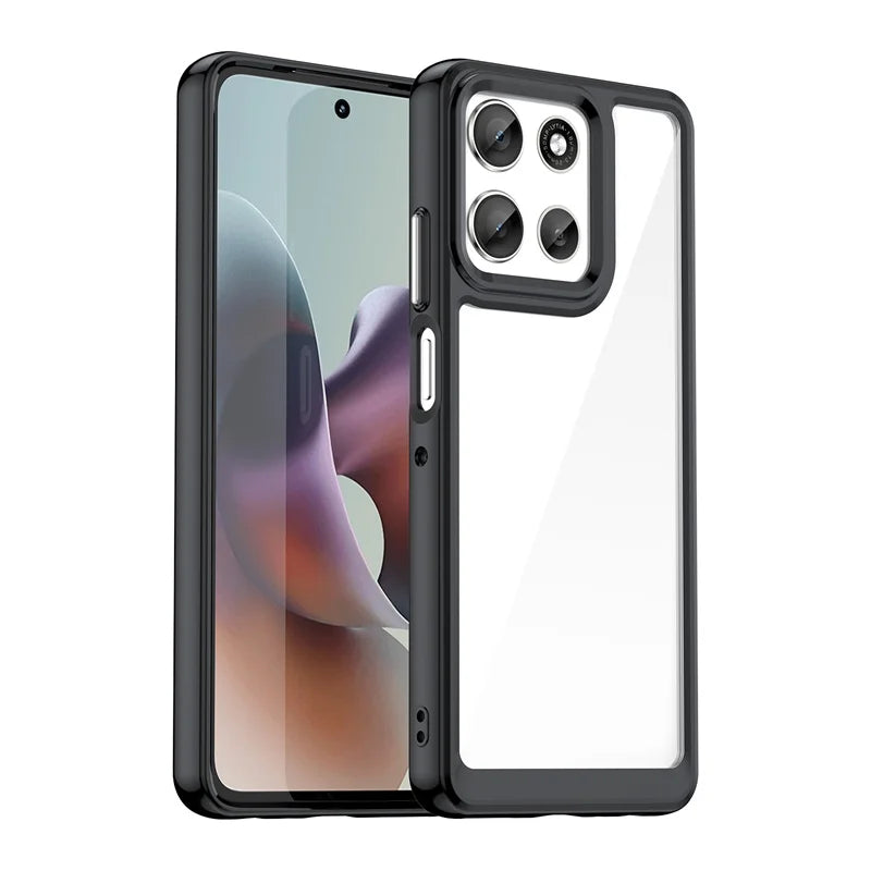 Custodia TPU Trasparente Colorata Per Motorola Moto G06 Power G56 G86 5G Antimpronta Antigraffio Antiscivolo