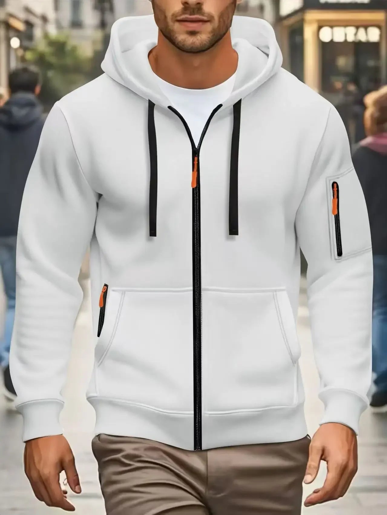 Felpa Con Cappuccio Uomo Autunno Inverno Nuove A Maniche Lunghe Tasca Con Cerniera Design Sportivo Giacca