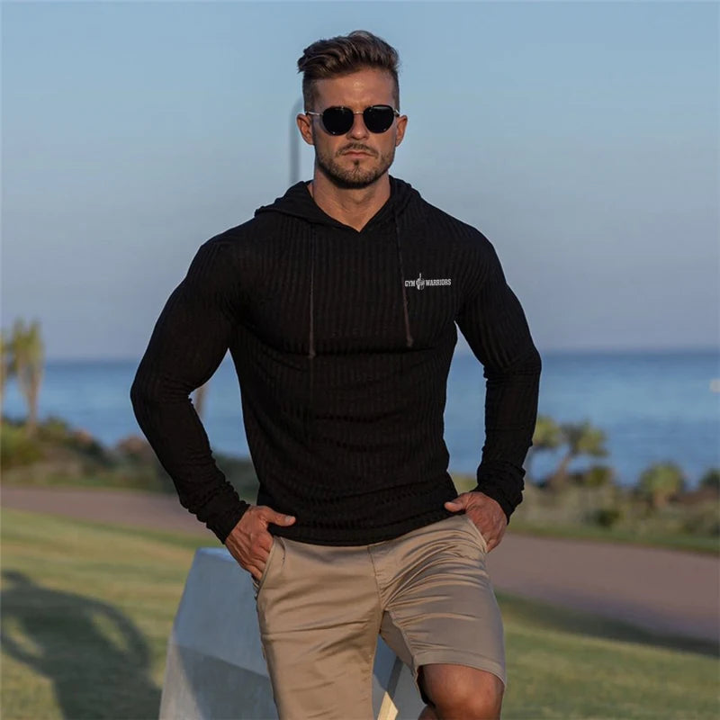 Maglia Uomo Con Cappuccio Sportiva Traspirante E Asciugatura Rapida Per Bodybuilding E Fitness Maniche Lunghe Autunno