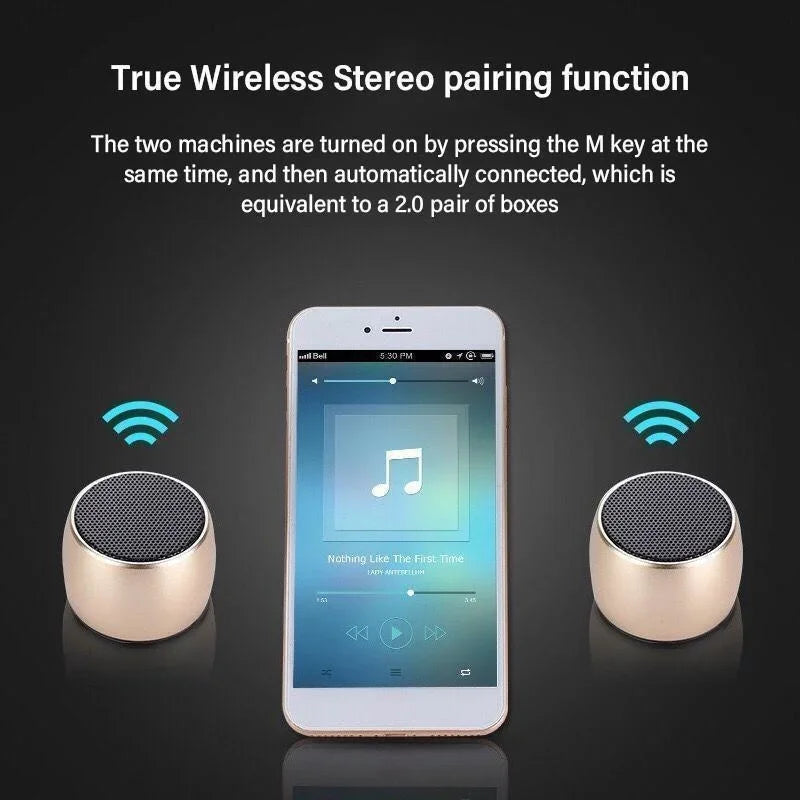 Mini Altoparlante Bluetooth Senza Fili Portatile In Metallo Lettore Musicale Per PC E Smartphone