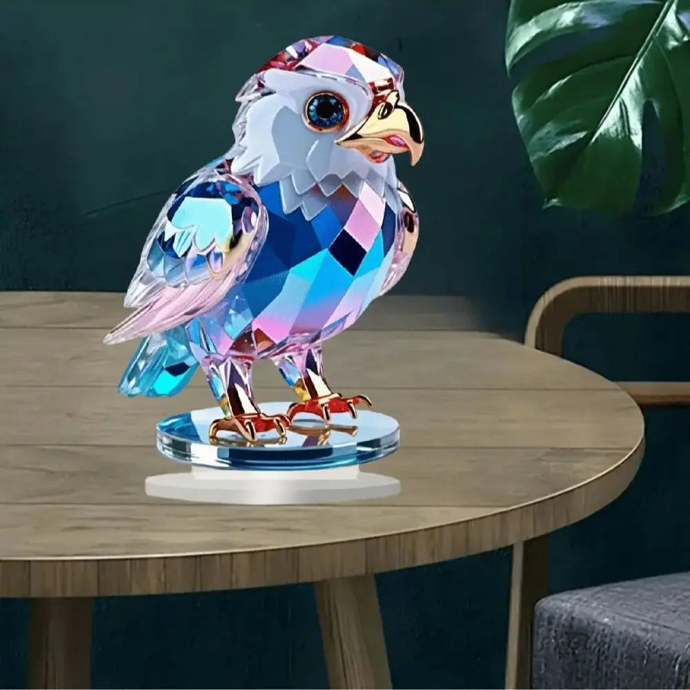 Aquila Di Cristallo Illuminabile Decorazione Da Tavolo In Plastica Resistente Per Soggiorno E Letto