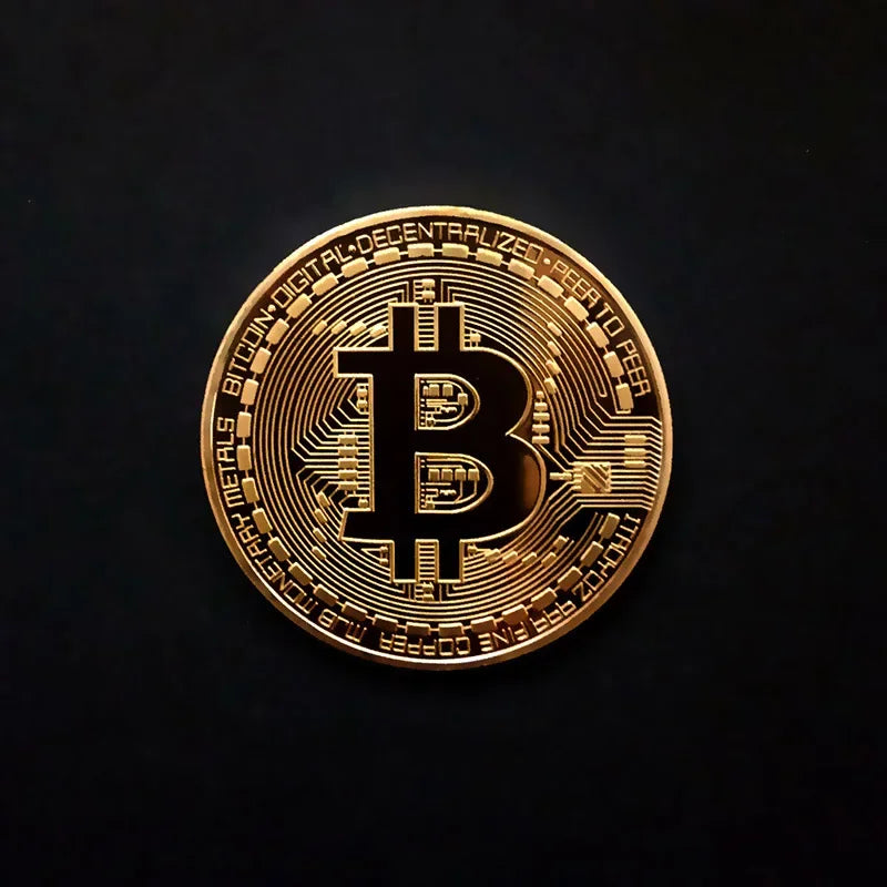 Moneta Bitcoin Placcata In Oro Collezione Arte Regalo Commemorativo Fisico Casascius Bit BTC Metallo Imitazione Antica