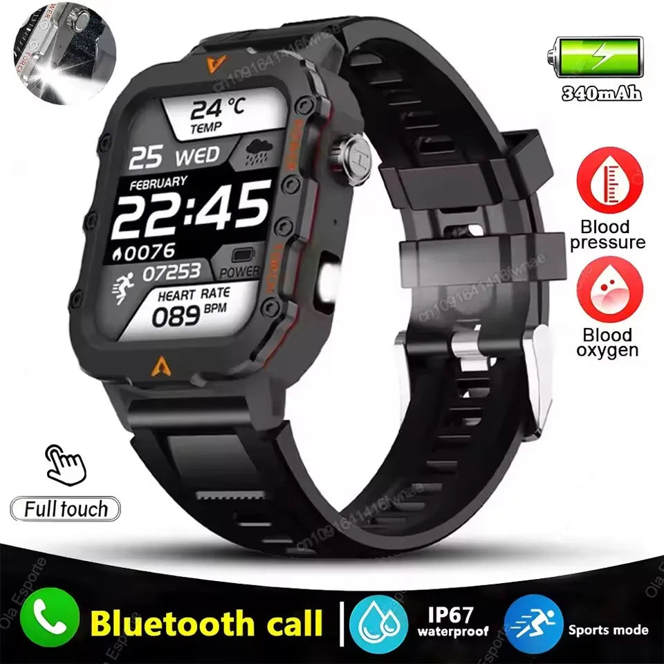 Smartwatch Militare Robusto 2026 Con GPS Chiamate Bluetooth Monitoraggio Salute Fitness Impermeabile 5ATM Per Uomo HW12