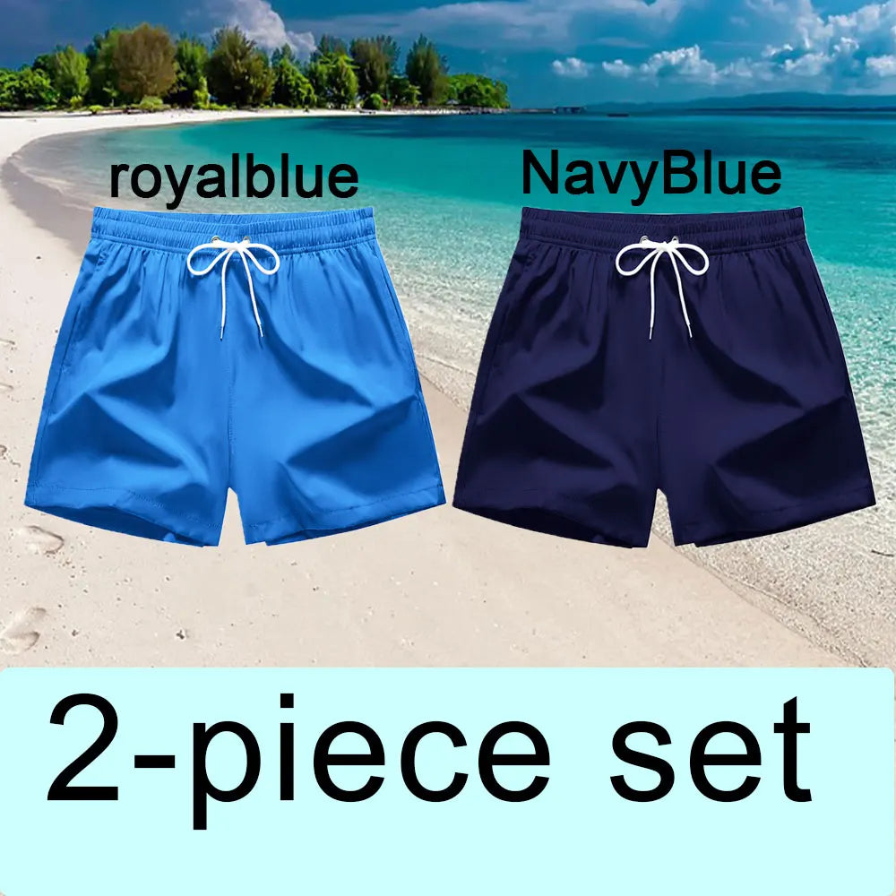 Pantaloncini da Bagno da Uomo da Surf ad Asciugatura Rapida Traspiranti con Coulisse e Tasche per Spiaggia Estiva