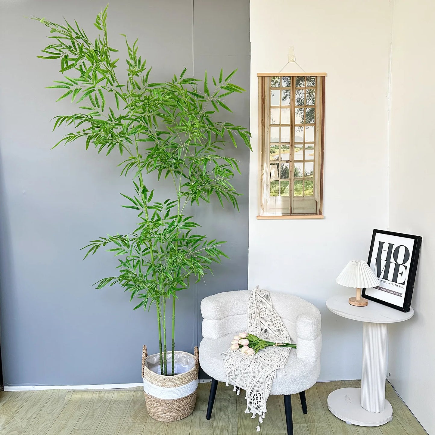 Bambù Artificiale da Pavimento Rimovibile con Altezza Regolabile 140 230 Cm Verde Elegante per Casa Hotel e Giardino