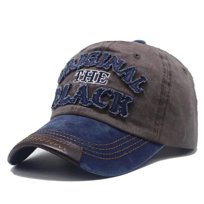 Berretto Da Baseball Vintage Unisex Cotone Lavato Ricamo Lettera Nera Berretto Casual Da Esterno