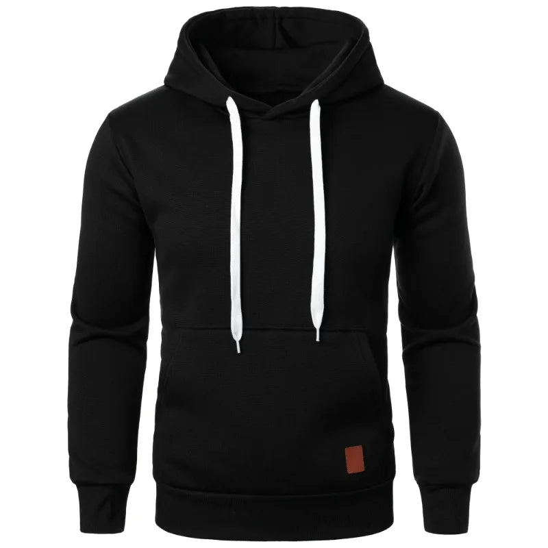 Felpa Con Cappuccio Da Uomo Leggera A Maniche Lunghe Streetwear Tinta Unita Con Coulisse