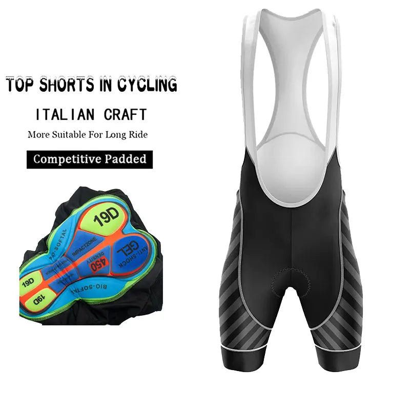 Pantaloncini con Bretelle da Ciclismo Estivi da Uomo Traspiranti con Gel Pad 19D per Mountain Bike