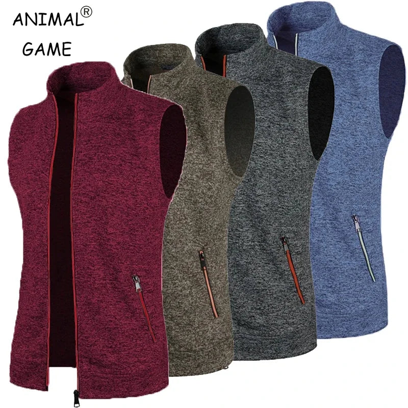 Gilet Senza Maniche Con Cerniera Da Uomo Autunno Traspirante Esterno Streetwear Dolcevita