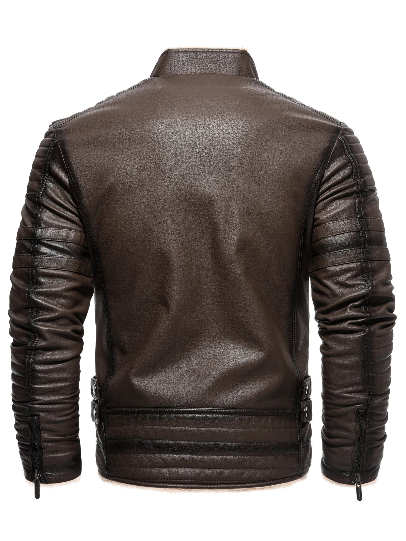 Cappotto Invernale Da Uomo In Pelle PU Addensata Peluche Caldo Retro Stile Urbano