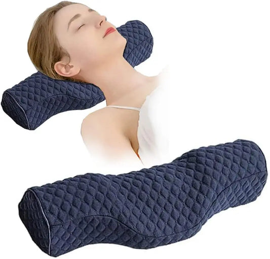 Cuscino Cervicale Memory Foam Ergonomico Ortopedico per Dormire di Fianco Contorno Collo e Testa Cuscini da Letto