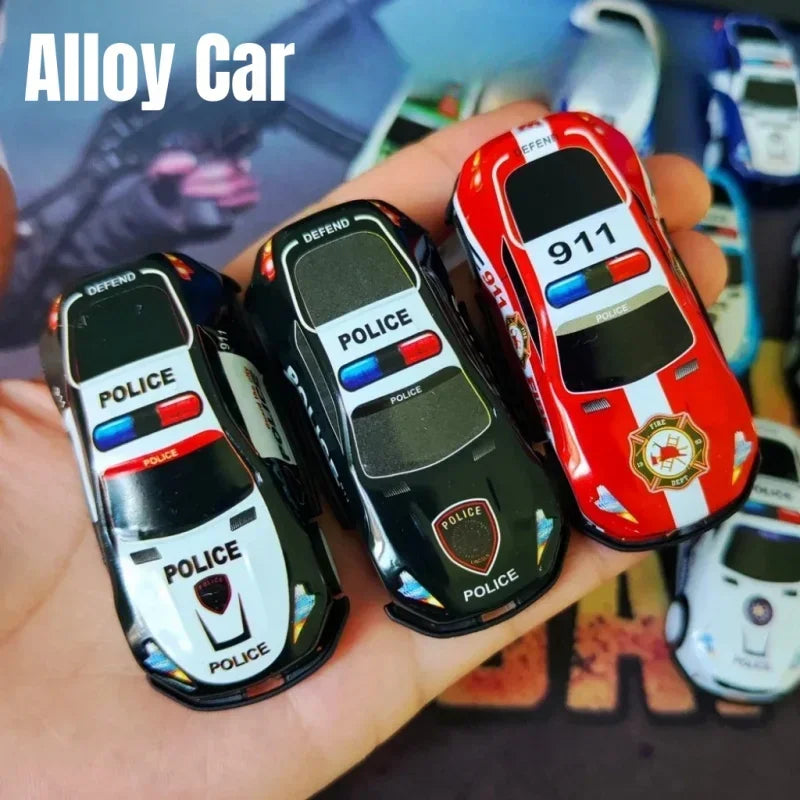 Set Diecast Metallo Dieci Auto Polizia Giocattolo Scorrimento Inerziale Per Bambini Regalo Di Compleanno