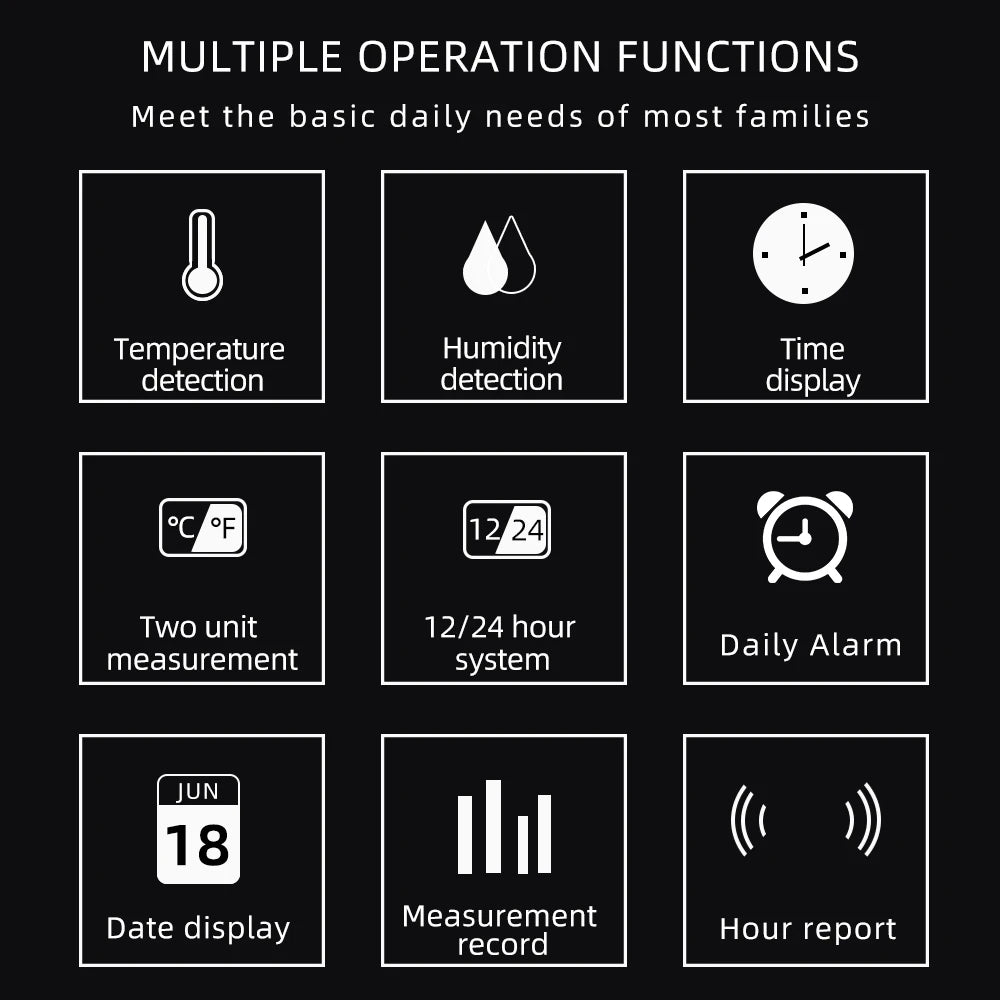 Stazione Meteorologica Digitale Interni Esterni Umidità Temperatura LCD Orologio HTC 2 HTC 1