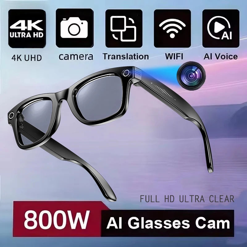 Anteprima Mondiale 2026 Occhiali Intelligenti AI Con Fotocamera 720P Bluetooth Chiamate Traduzione AI Assistente Vocale