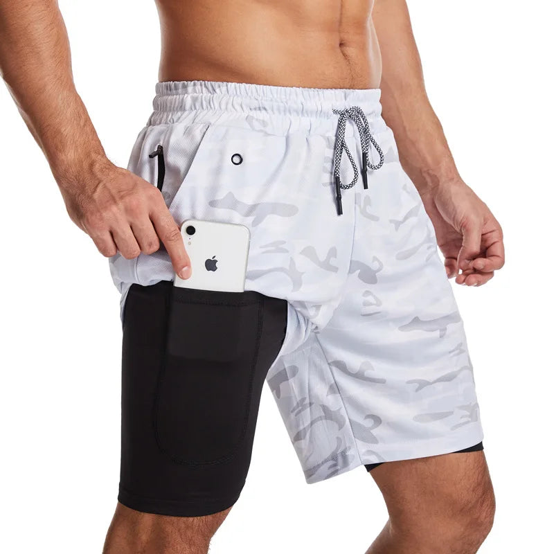 Pantaloncini Da Corsa Da Uomo 2 In 1 Palestra Allenamento Fitness Estivi 2025 Nuovi