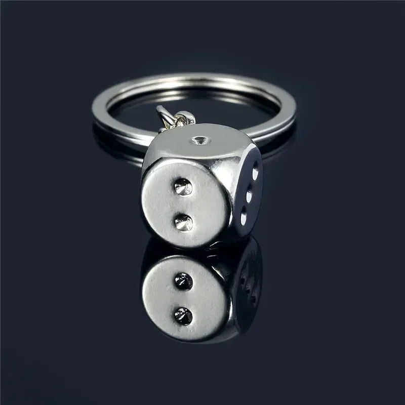 Portachiavi Creativo In Metallo Argento Per Copertura Chiave Moto Unisex Anello Dadi Regalo