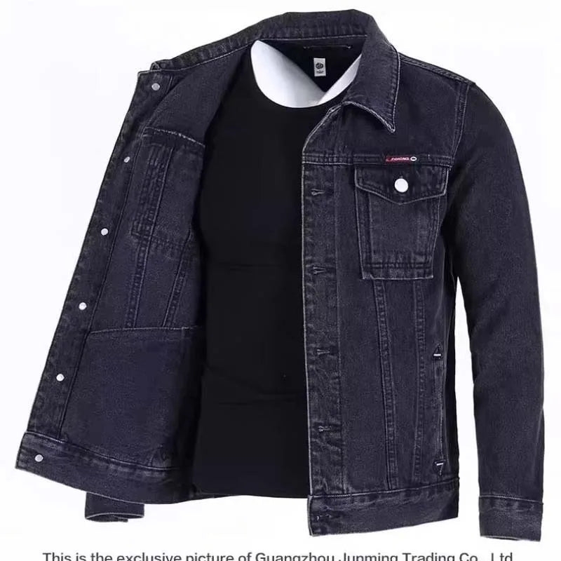 Unitim Giacca Da Lavoro In Denim Pesante Stile Americano Da Uomo Con Bottoni Retrò Streetwear Cowboy