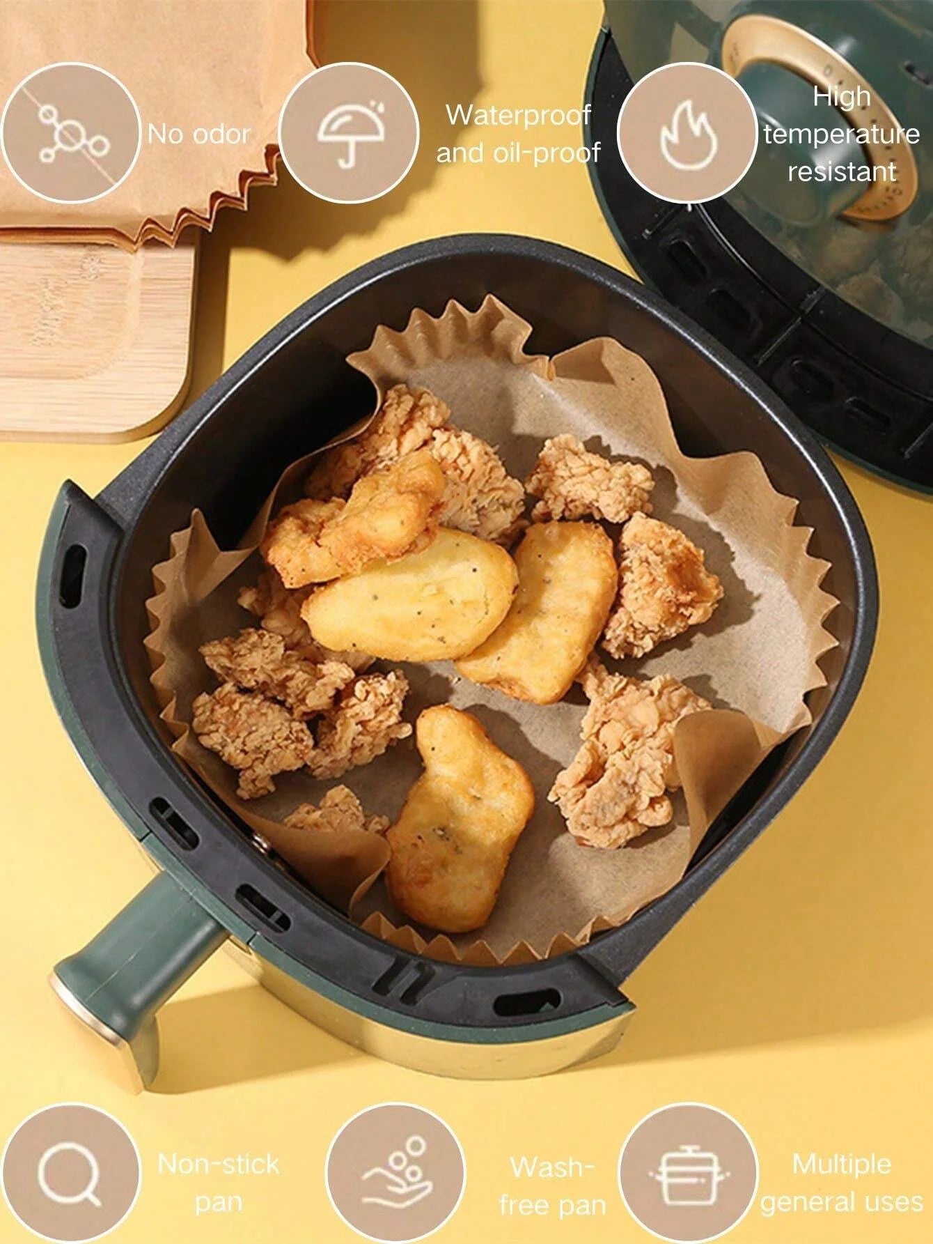 Carta Da Forno Usa E Getta Antiaderente Per Friggitrice Ad Aria Microonde Forno Barbecue Cucina YOCITY