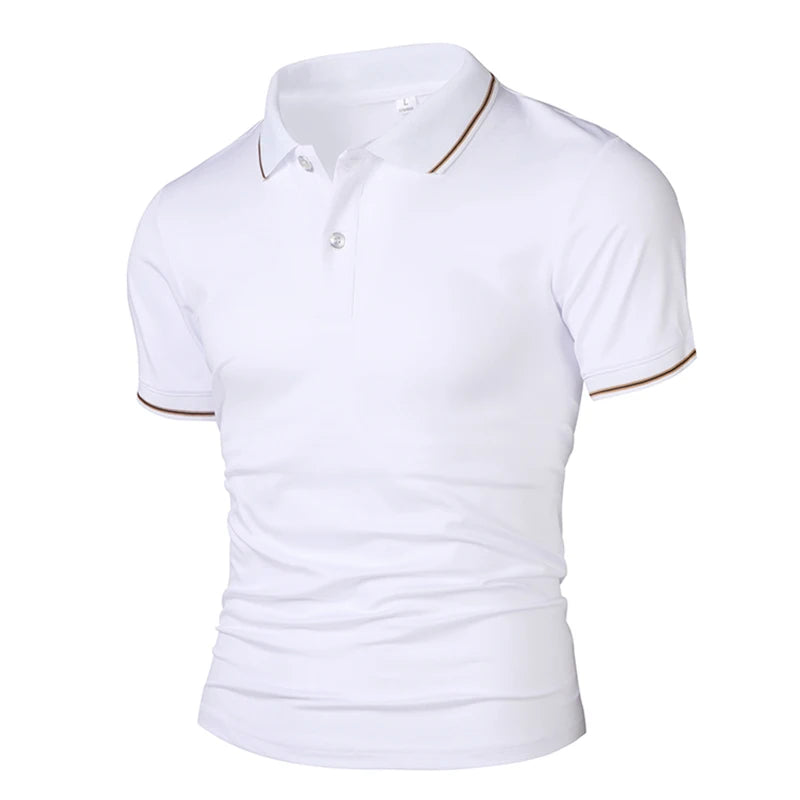 Maglietta Da Uomo Traspirante Estiva Con Risvolto Versatile Top Da Esterno Per Affari E Moda Polo Solido