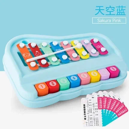 Xilofono A 8 Note E Pianoforte Montessori Per Bambini 2 In 1 Educativo Da Viaggio