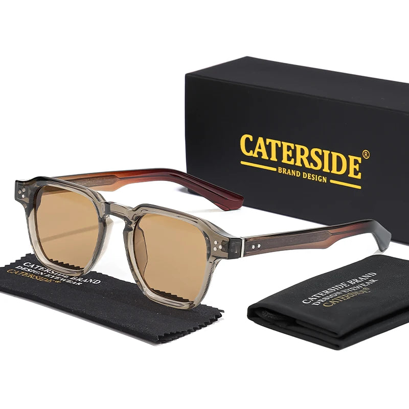 Occhiali Da Sole Quadrati Classici Unisex Da Uomo E Da Donna Di Lusso Con Inserto Centrale Temple Gradiente UV400