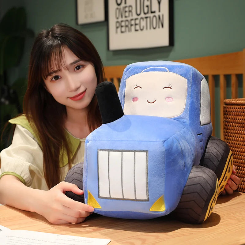 Simulazione Trattore Escavatore Giocattoli Di Peluche Per Auto Kawaii Morbido Cuscino Veicoli Regalo Natale Bambini