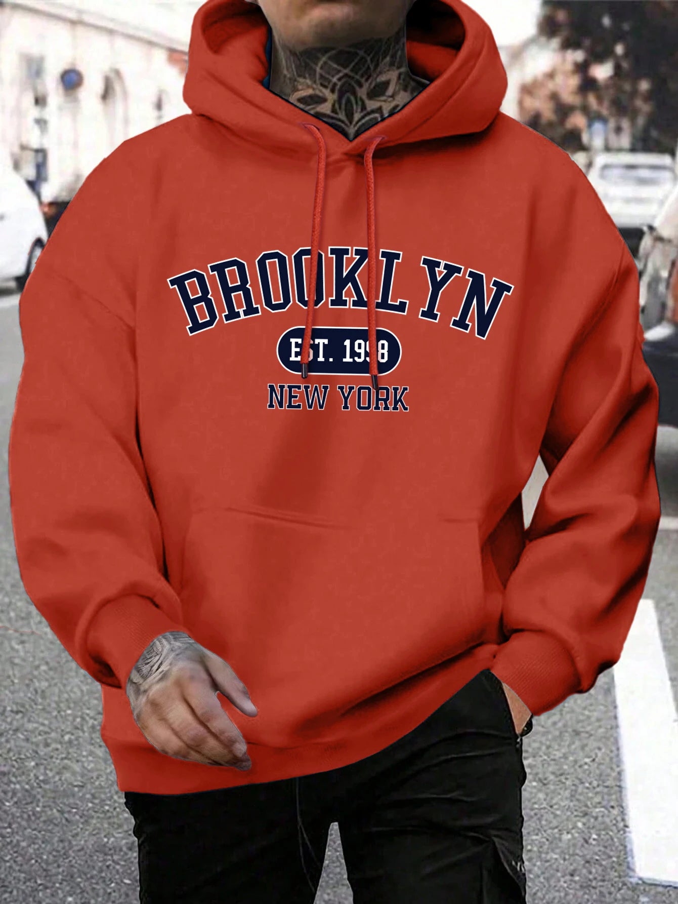Brooklyn Est 1998 New York Stampa Felpe da uomo Harajuku Felpa con cappuccio girocollo Moda Felpa con cappuccio oversize Autunno Comodo tuta