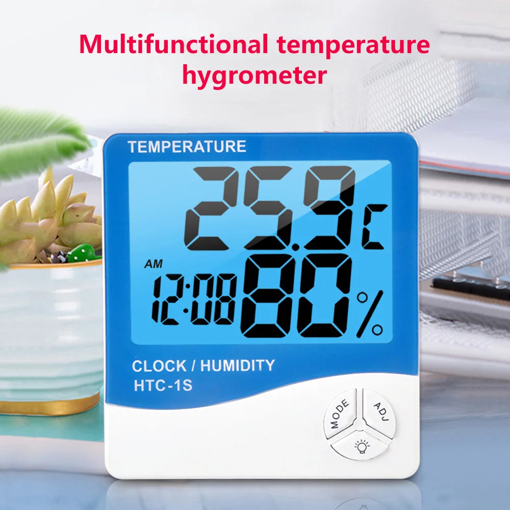 HTC 1S LCD Igrometro Digitale Misuratore di Umidità e Termometro Esterno Interno Stazione Meteo Orologio