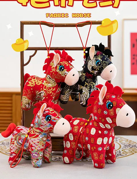 Mascotte Di Capodanno Cavallo Di Peluche 15 20 cm Panno Cavallo Decorazione Per La Famiglia Atmosfera Per Le Vacanze