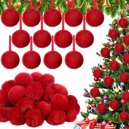 12 24 Palline Di Natale In Peluche Da 6 Cm Decorazioni Per Albero Natalizio Ornamenti Natalizi Regalo Di Capodanno 2026