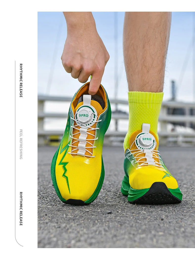 Scarpe Da Corsa Fluorescenti Carbon Marathon Uomo Traspiranti Leggere Scarpe Da Ginnastica Comode Da Donna