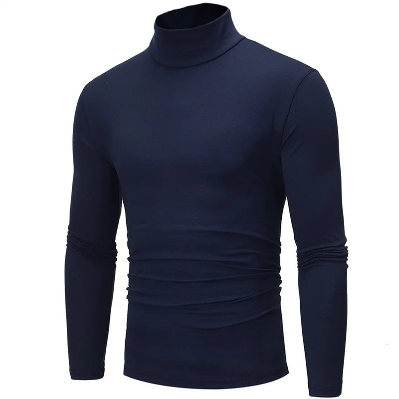 Uomo Dolcevita Autunno Inverno Slim Fit Collo Alto Alta Elasticità Manica Lunga Traspirante Maglieria Pullover