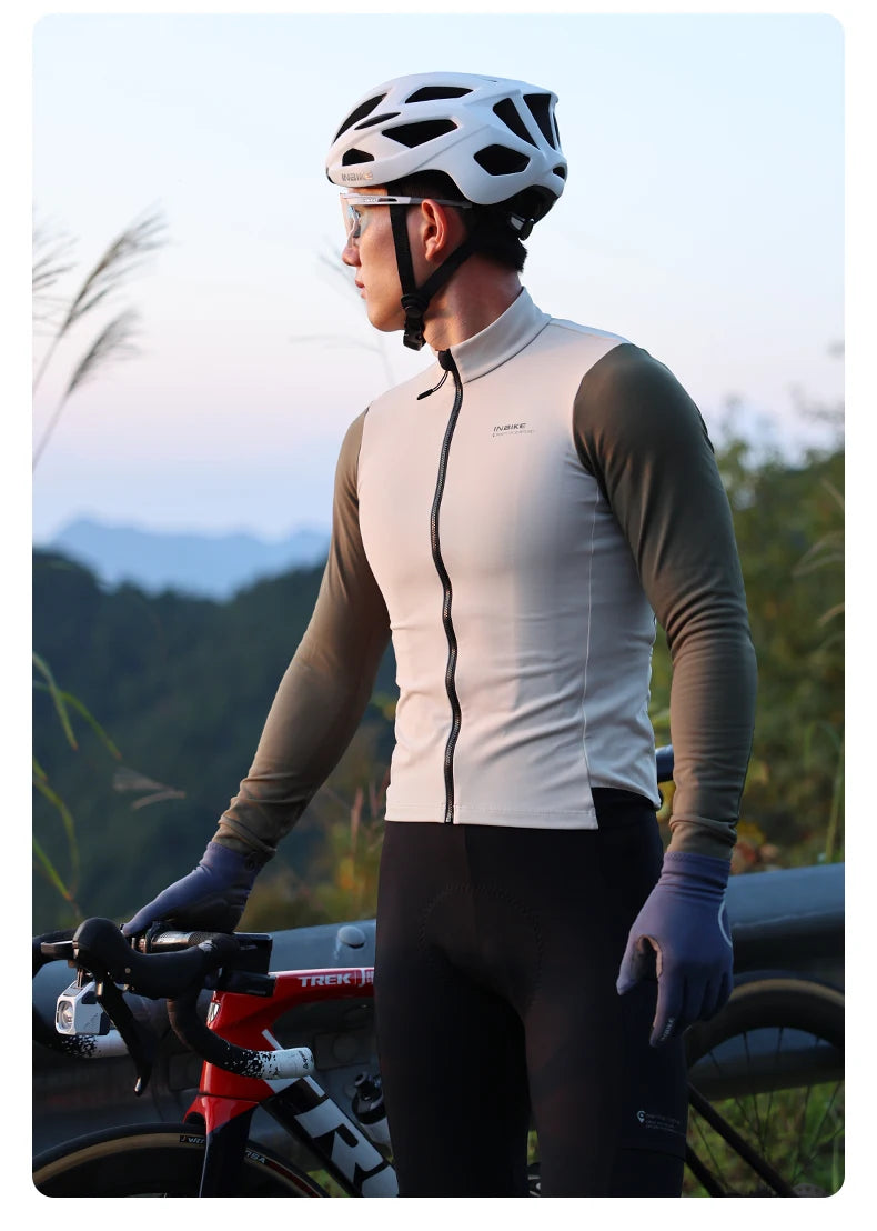 Maglia Da Ciclismo Uomo Slim Fit Invernale Manica Lunga Termica In Pile Con Zip Integrale Per Bici Abbigliamento Freddo