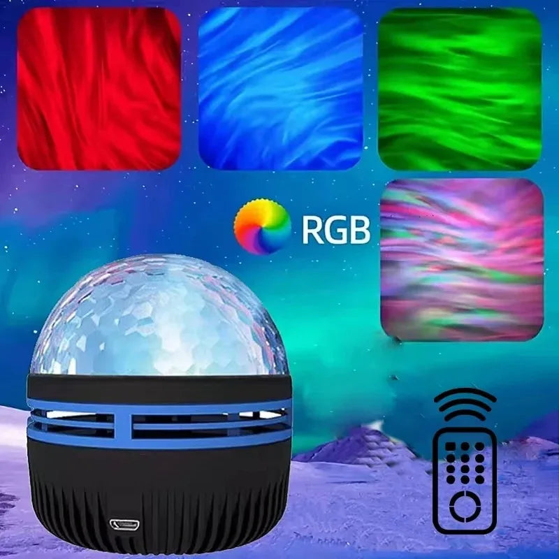 Proiettore Atmosfera LED Con 7 Modalità Rotazione Stellata USB E Telecomando Per Decorazione Della Camera Da Letto