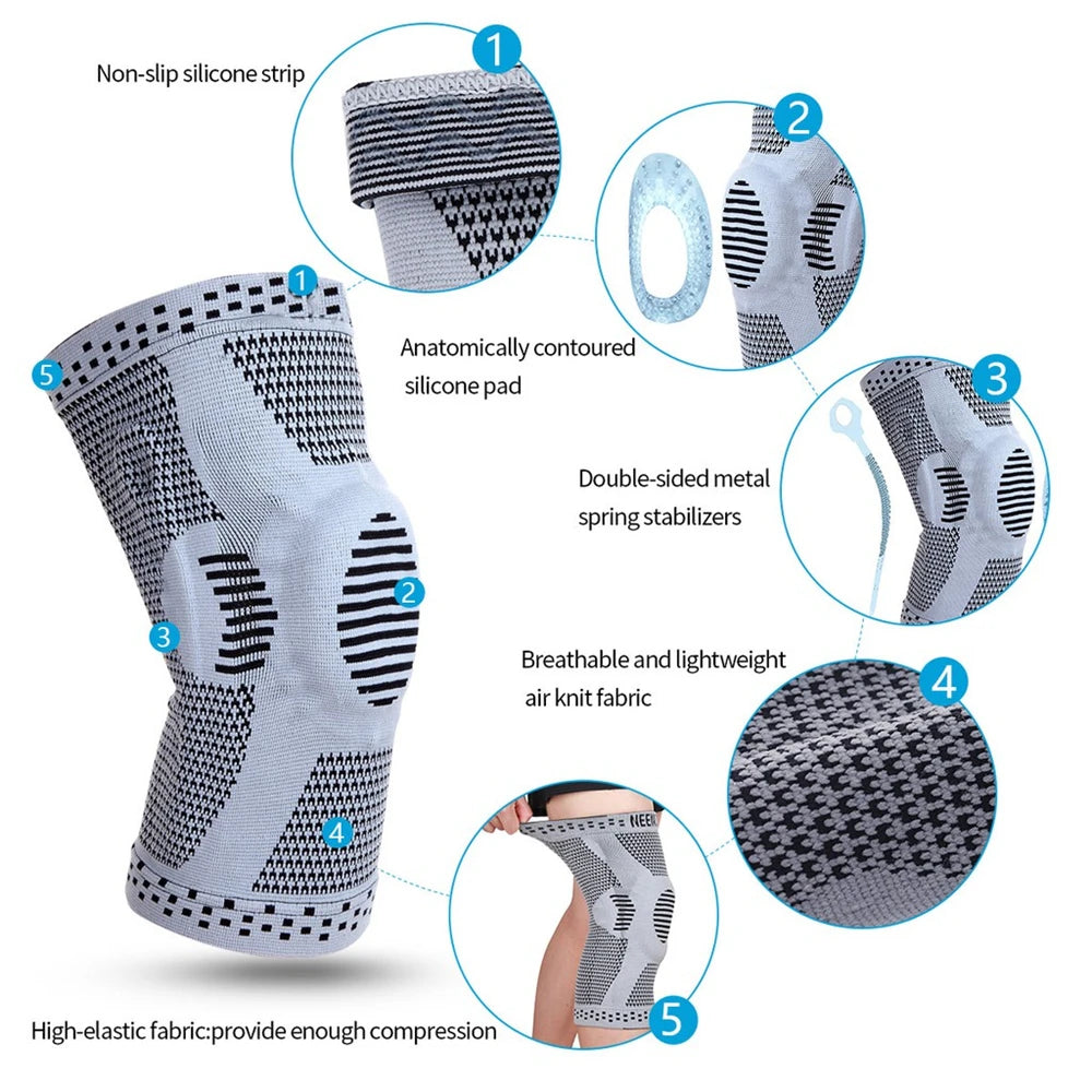 Ginocchiera Protezione Rotula In Silicone Per Atleti Sportivi Compressione Supporto Per Basket