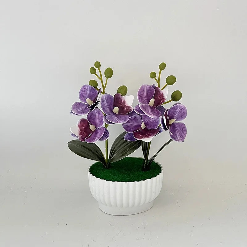 Due Set Di Tre Fiori Simulati Orchidee A Farfalla Piante In Vaso Decorazioni Per La Casa Regalo Di San Valentino