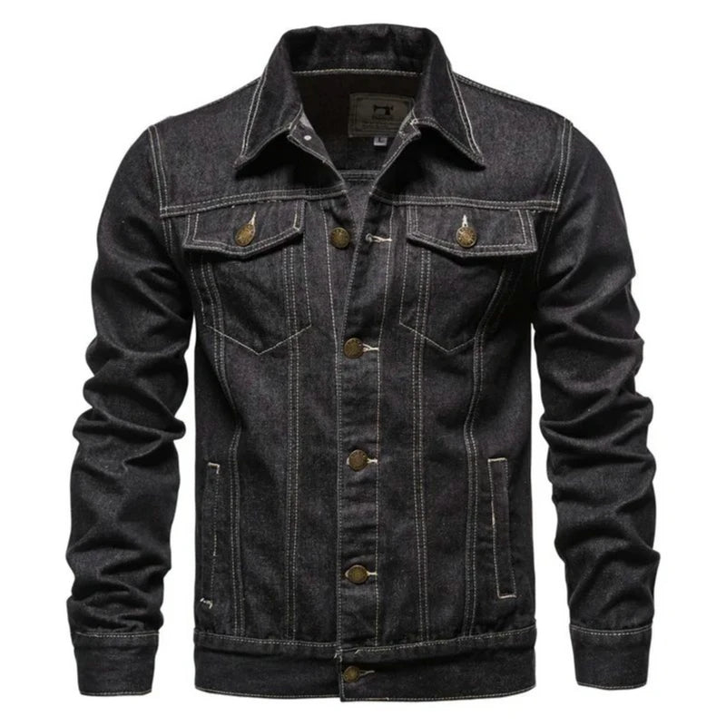 Nuova Giacca Jeans Uomo Casual Da Lavoro Autunno 2026 Vestibilità Ampia Versatile Giovanile Tinta Unita Denim