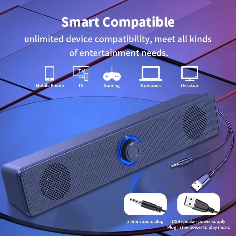 Soundbar Bluetooth Wireless Per Computer PC TV Laptop Desktop Altoparlante Portatile Musica Sistema Audio Caixa De Som