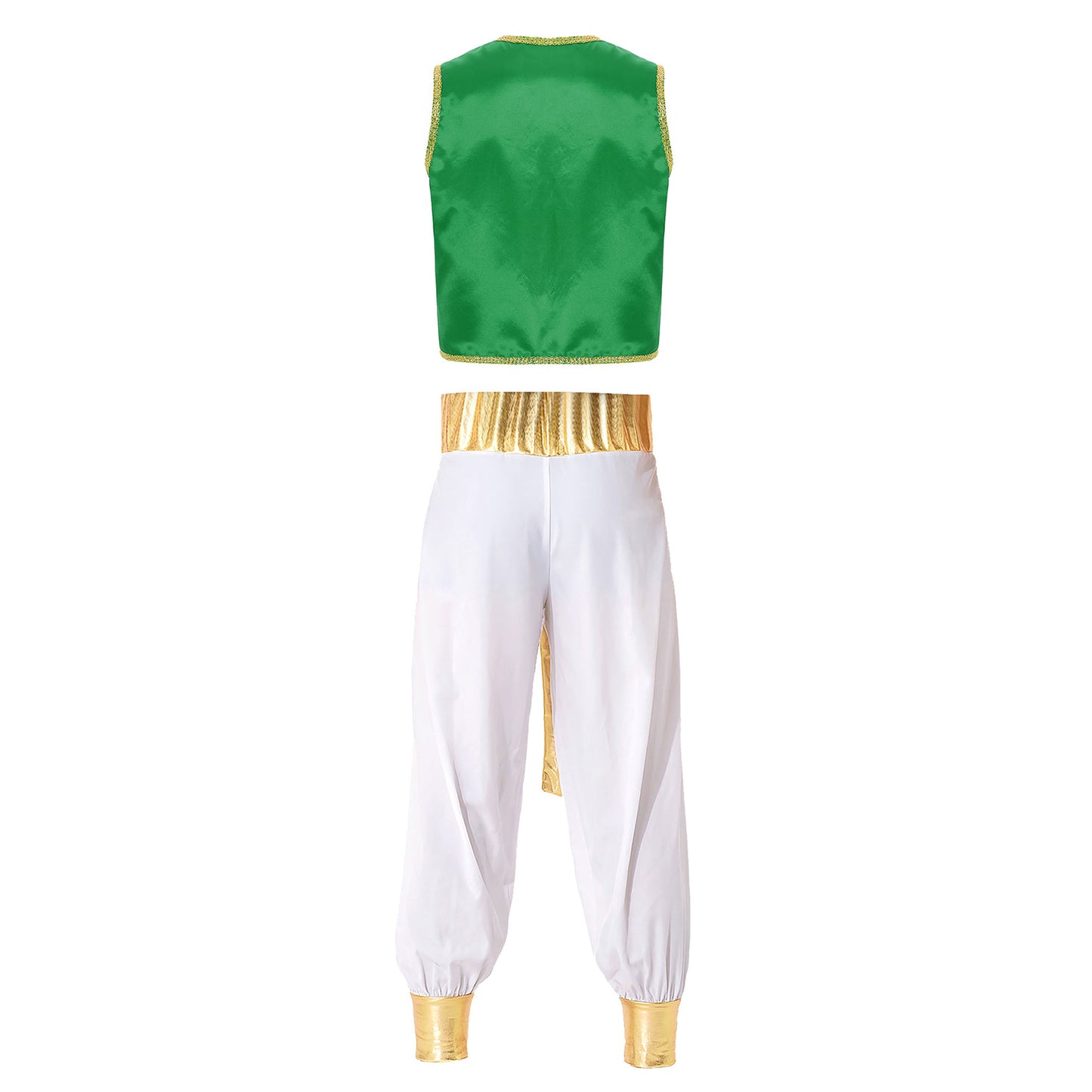Costume Fantasy Myth Prince Aladin per adulti Gilet senza maniche e pantaloni Abito da palcoscenico per feste a tema Halloween Cosplay