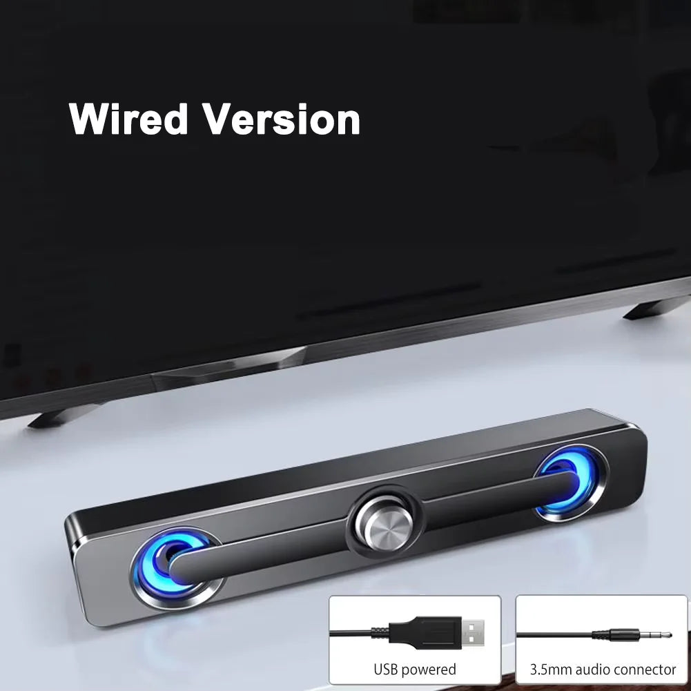 Salange Bar Sound PC Bluetooth USB Cablata Con Aux 3,5 Mm Per Proiettore Laptop Telefono Computer
