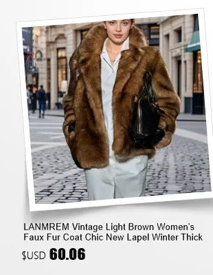 Lanmrem 2025 Gilet Pelliccia Sintetica Donna Imitazione Shearling Chic Autunno Inverno Abbigliamento 2DB4916