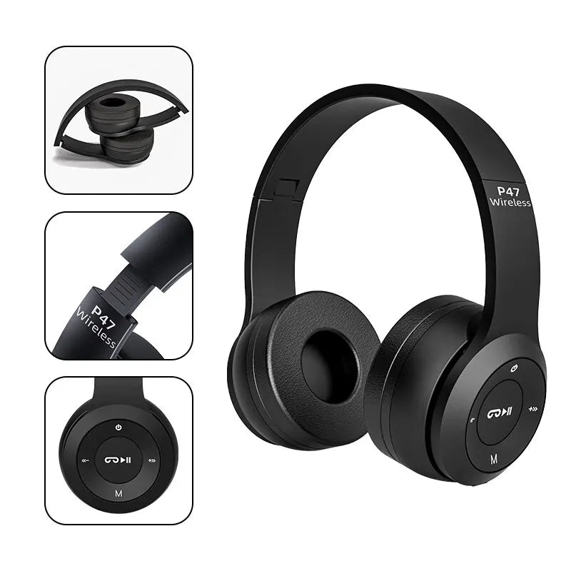 Cuffie Senza Fili Bluetooth 5.0 Con Bassi Stereo HiFi Pieghevoli Auricolari Per Giochi Musica Smartphone Ragazze Bambini