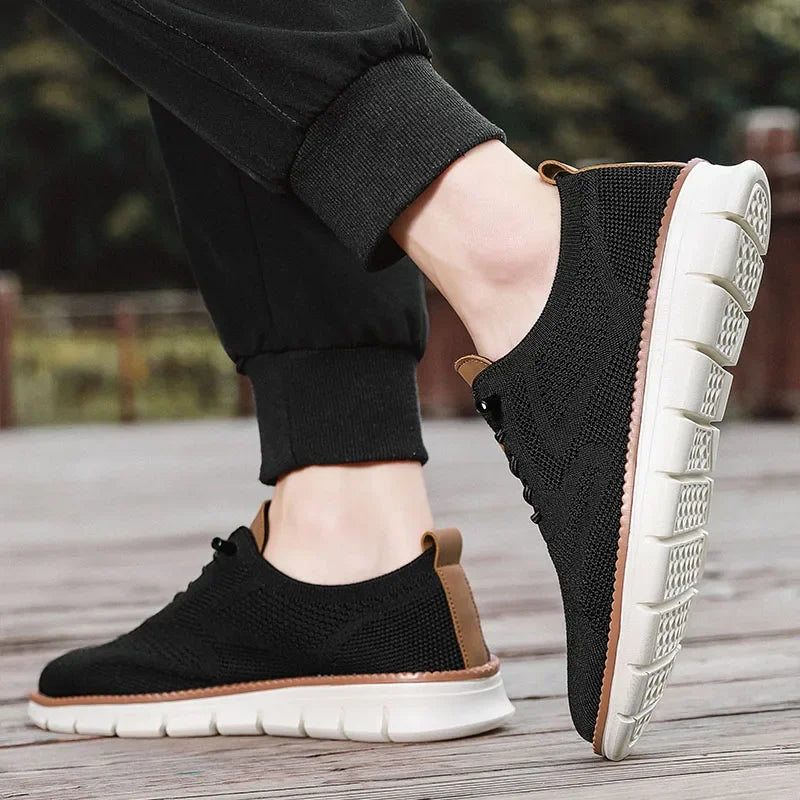 Scarpe Casual Uomo Traspiranti Brogue Classiche Ammortizzazione Design A Blocchi Colore Sneakers Eleganti Leggere