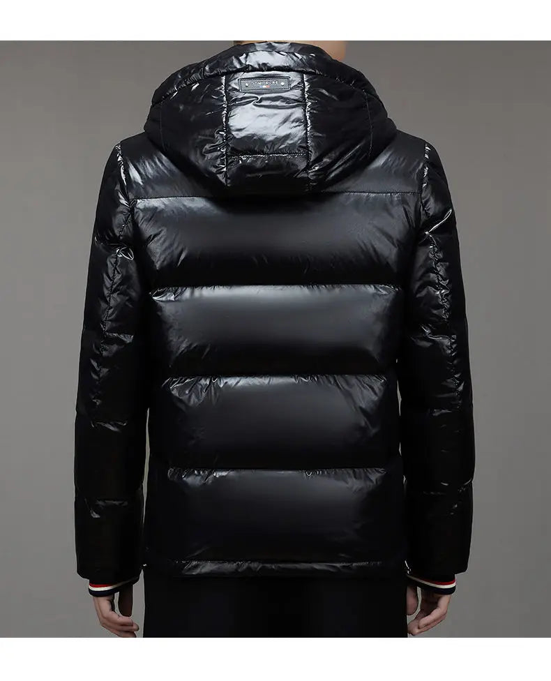 Piumino Da Uomo 2025 Inverno Con Cappuccio E Cerniera D Anatra Bianco Caldo Alla Moda Da Esterno Casual
