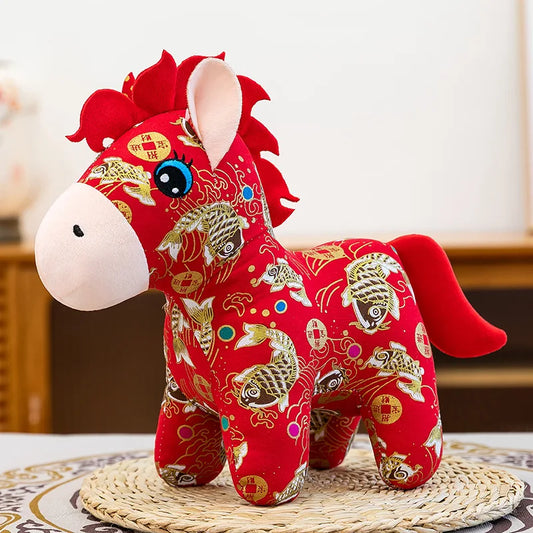 Mascotte Di Capodanno Cavallo Di Peluche 15 20 cm Panno Cavallo Decorazione Per La Famiglia Atmosfera Per Le Vacanze