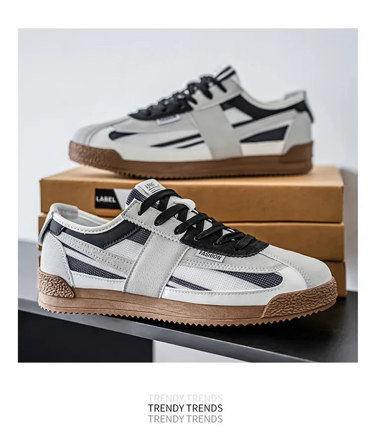Scarpe Casual Uomo Traspiranti In Tela Versione Aggiornata Primavera Estate Punta Tonda Fodera In Poliestere