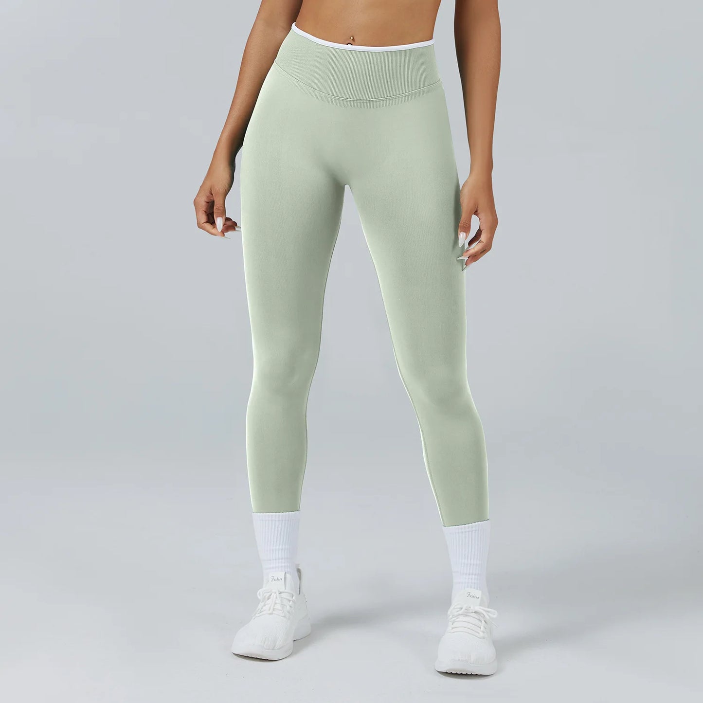 Pantaloni Da Donna Palestra Leggings Da Yoga Senza Cuciture Vita Alta Elasticizzati Per Esercizi Atletici